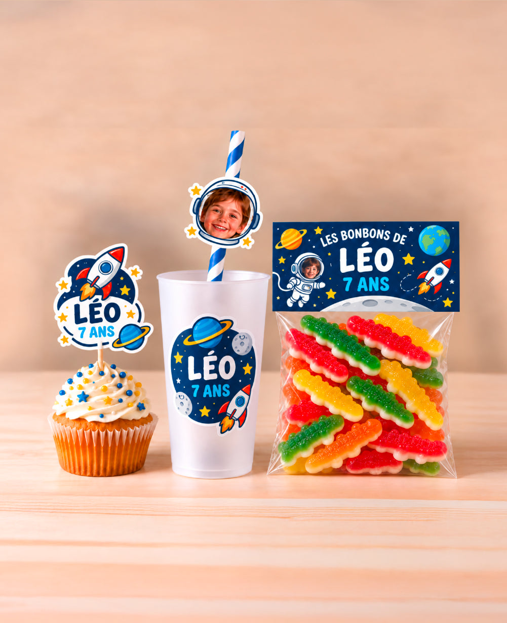 Pack déco anniversaire enfant personnalisé – Astronaute Party
