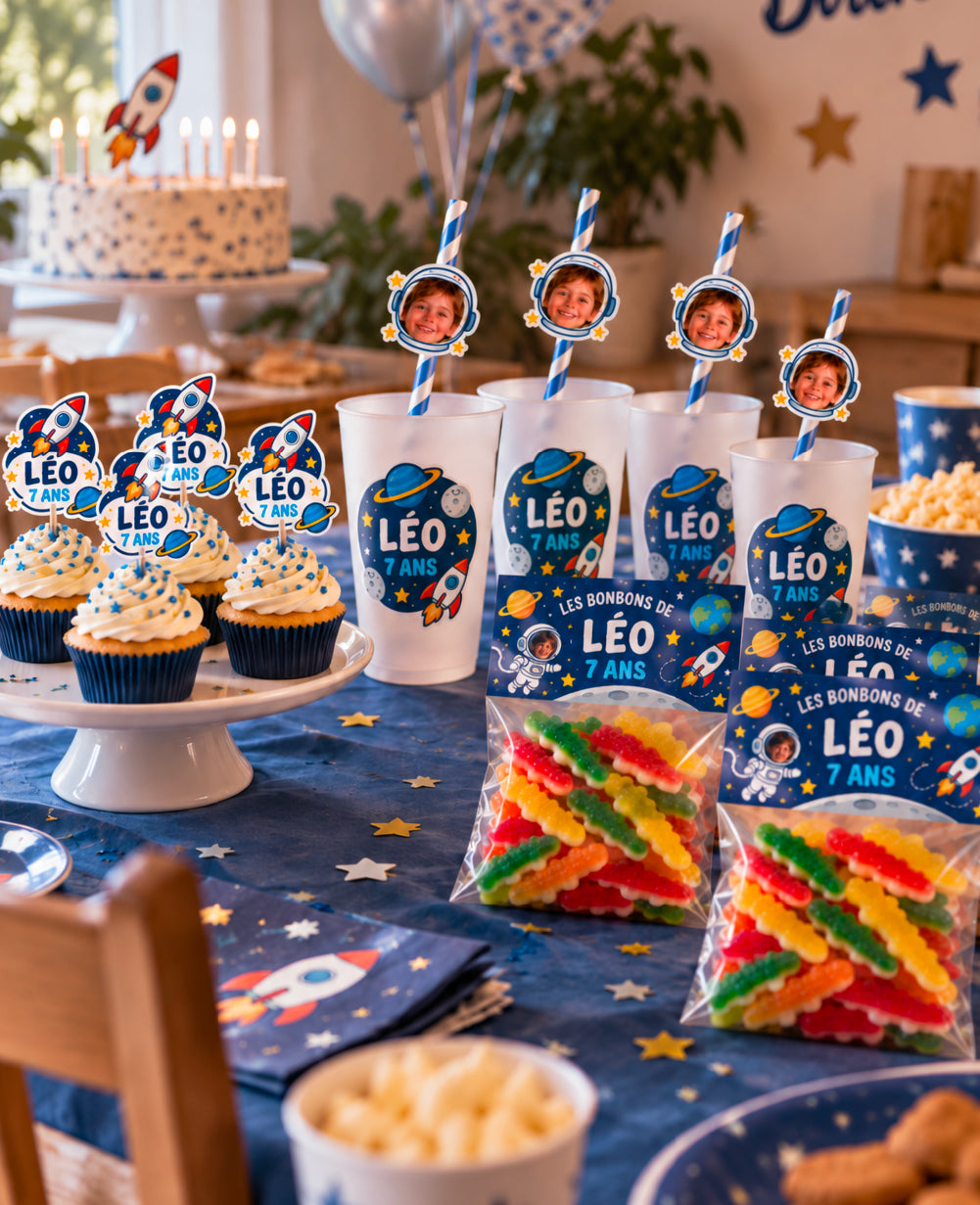 Pack déco anniversaire enfant personnalisé – Astronaute Party