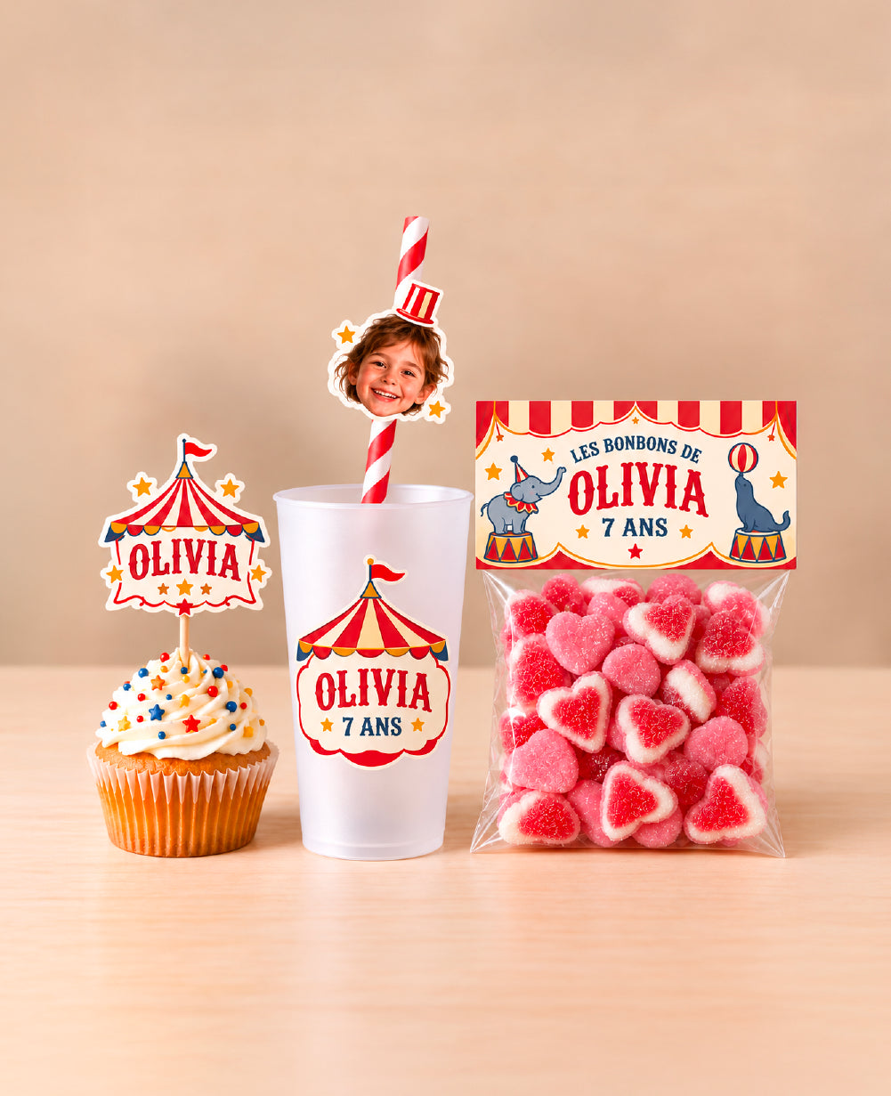 Pack déco anniversaire enfant personnalisé – Circus Party