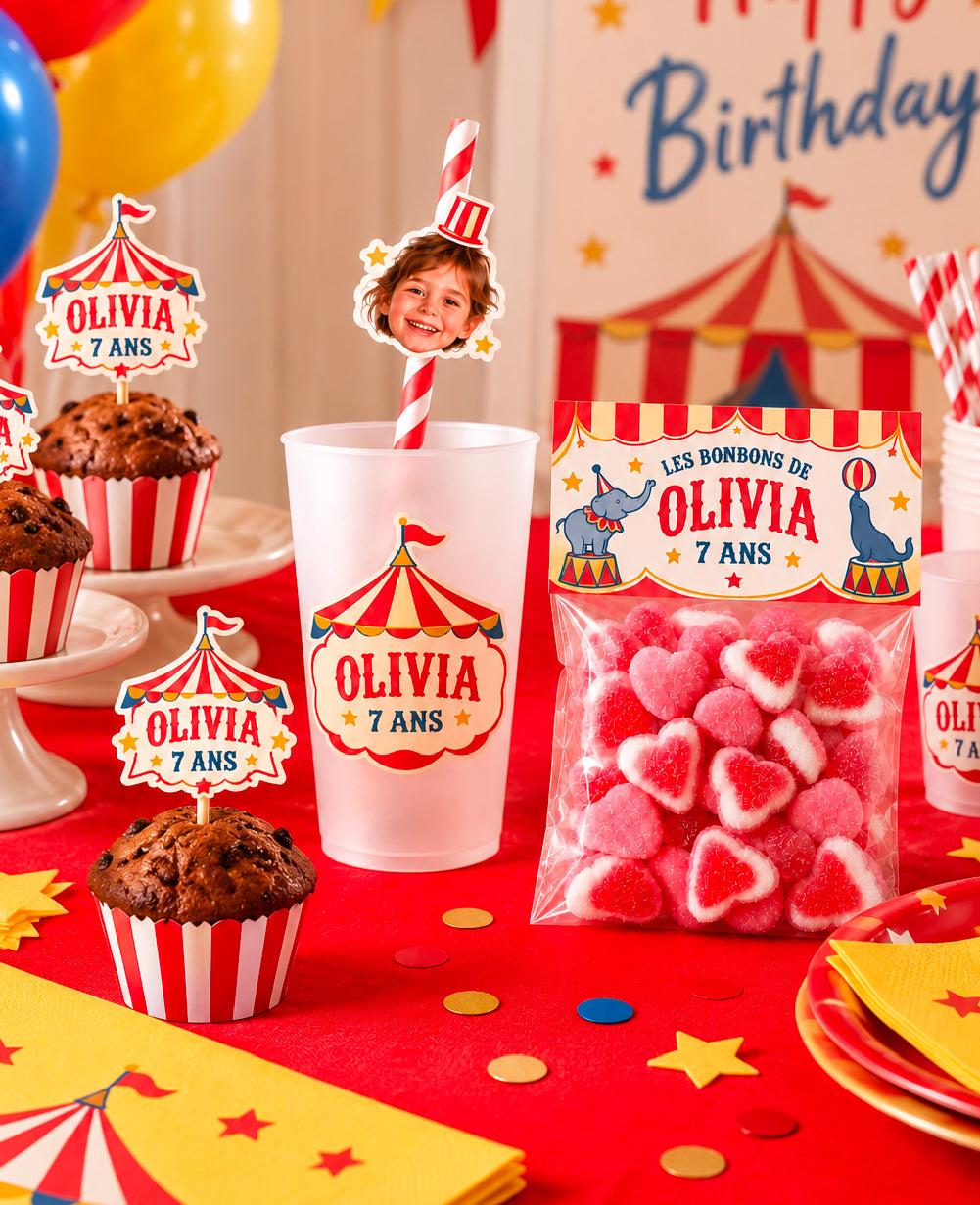 Pack déco anniversaire enfant personnalisé – Circus Party