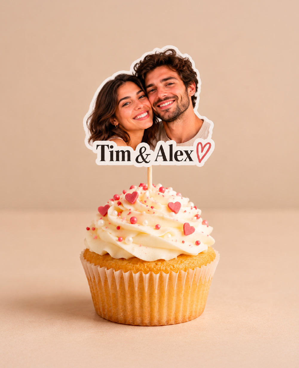 Cake topper personnalisé photo – Duo & Couple