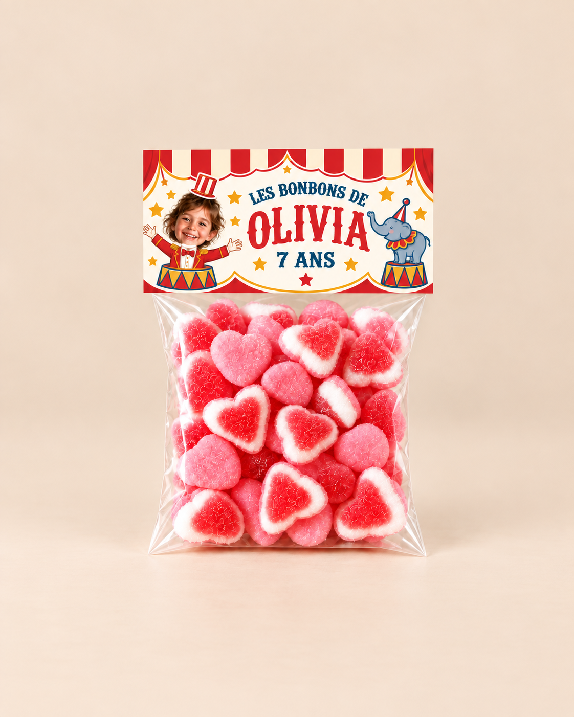 Sachets de bonbons personnalisés avec photo – Anniversaire enfant
