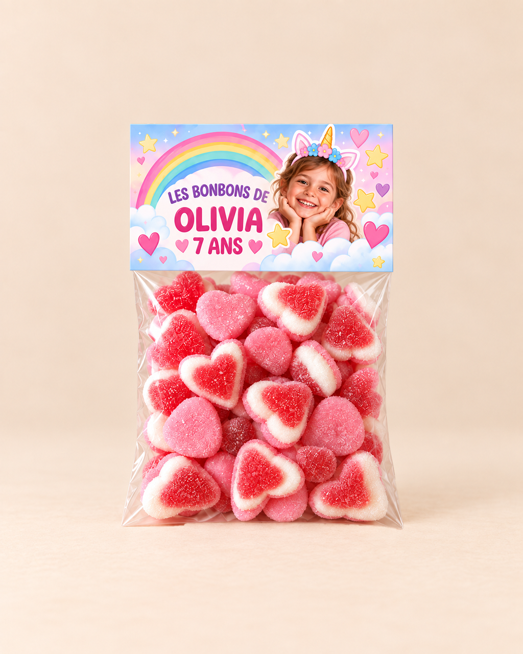 Sachets de bonbons personnalisés avec photo – Anniversaire enfant