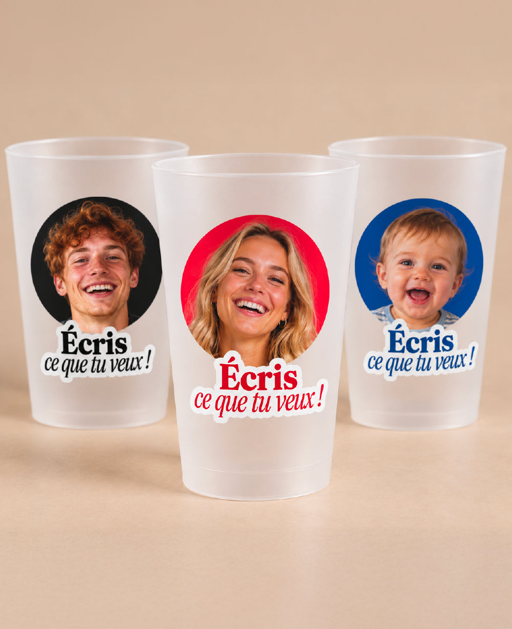 Gobelets personnalisés avec photo et texte