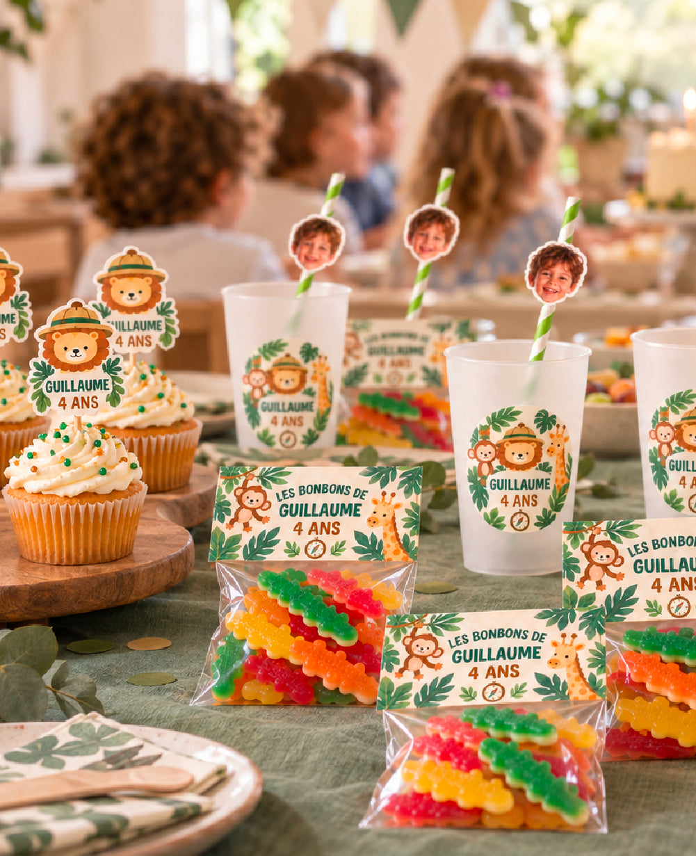 Pack déco anniversaire enfant personnalisé – Jungle Party