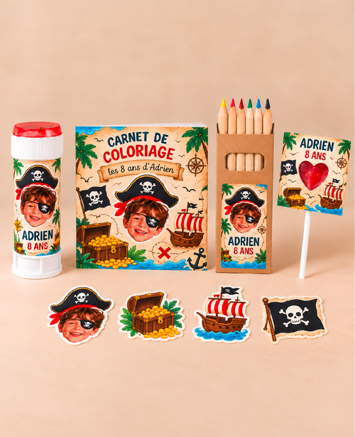 Pack cadeau enfant personnalisé thème Pirates