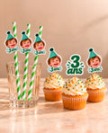 Pack anniversaire : pailles & décorations de gâteau personnalisés avec photo - enfants