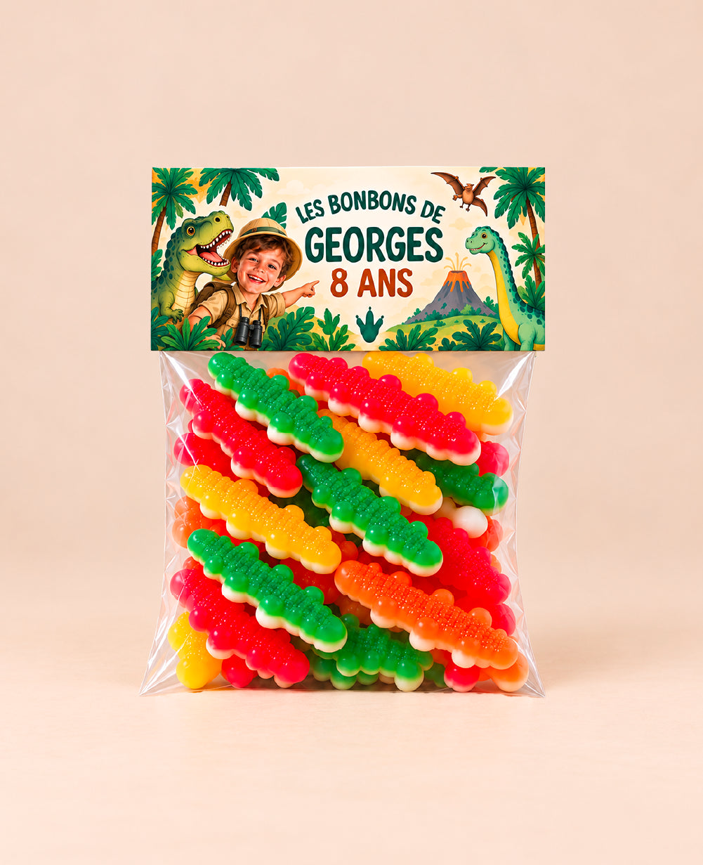 Sachets de bonbons personnalisés avec photo – Anniversaire enfant