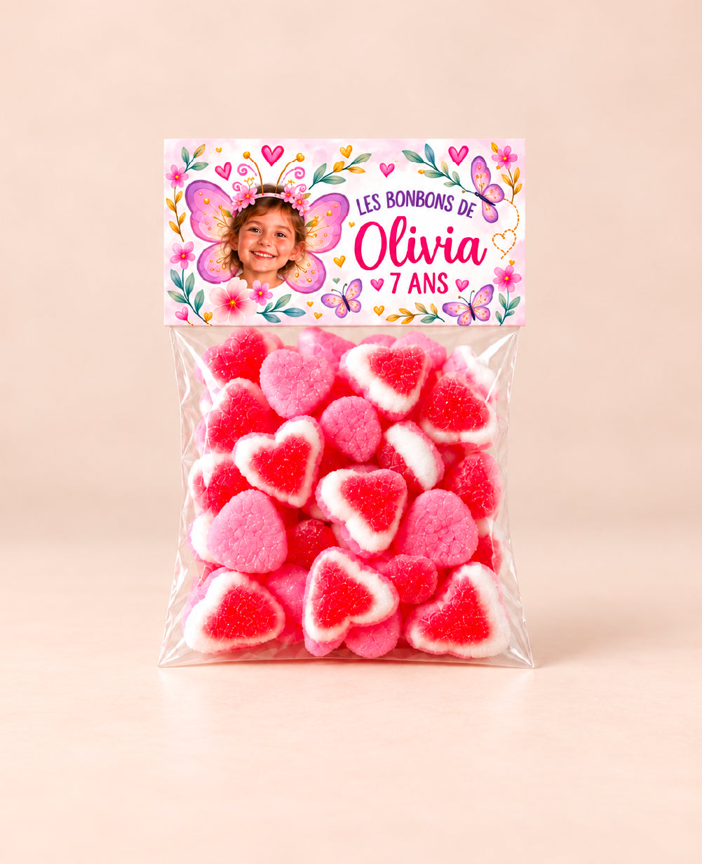 Sachets de bonbons personnalisés avec photo – Anniversaire enfant