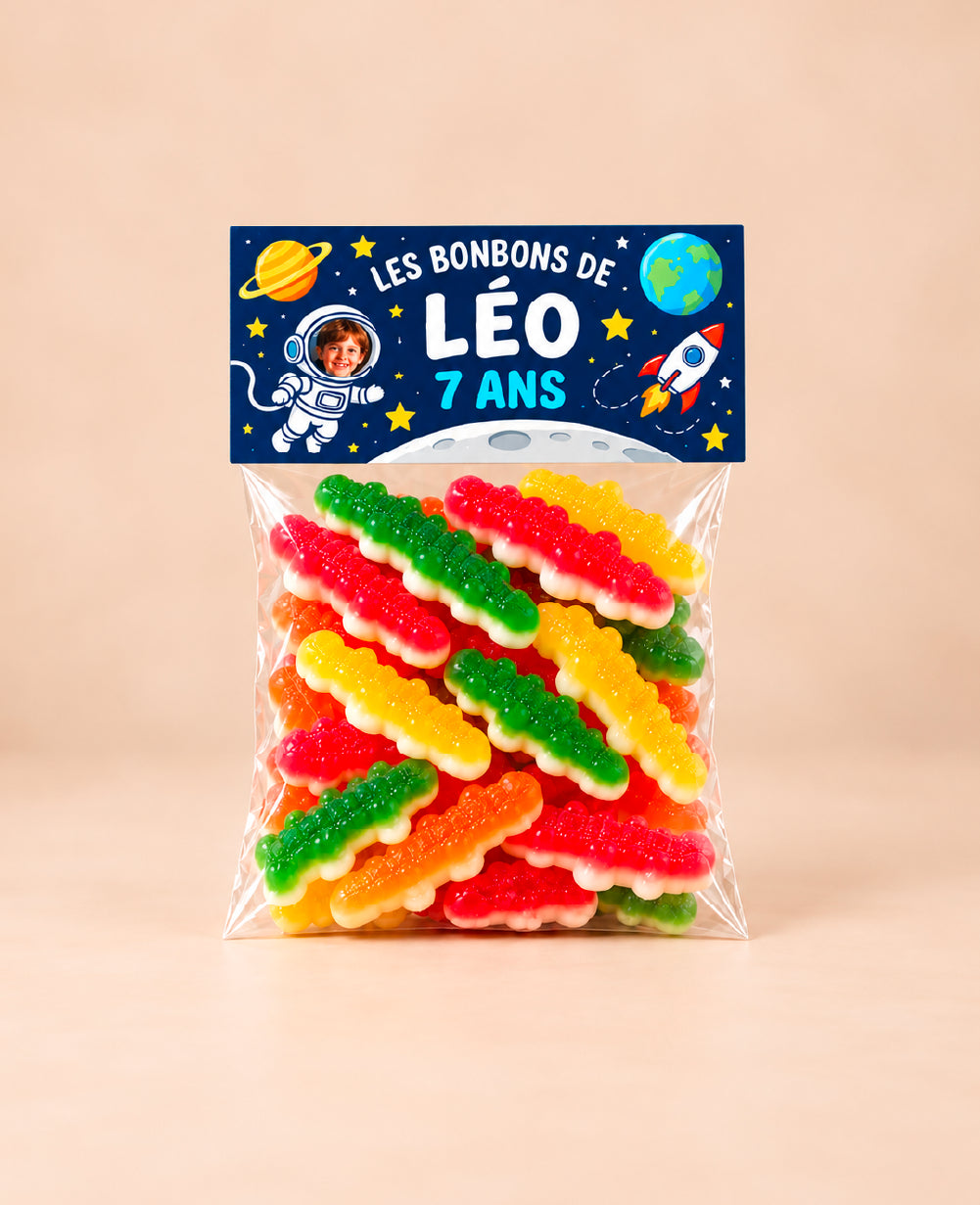 Sachets de bonbons personnalisés avec photo – Anniversaire enfant