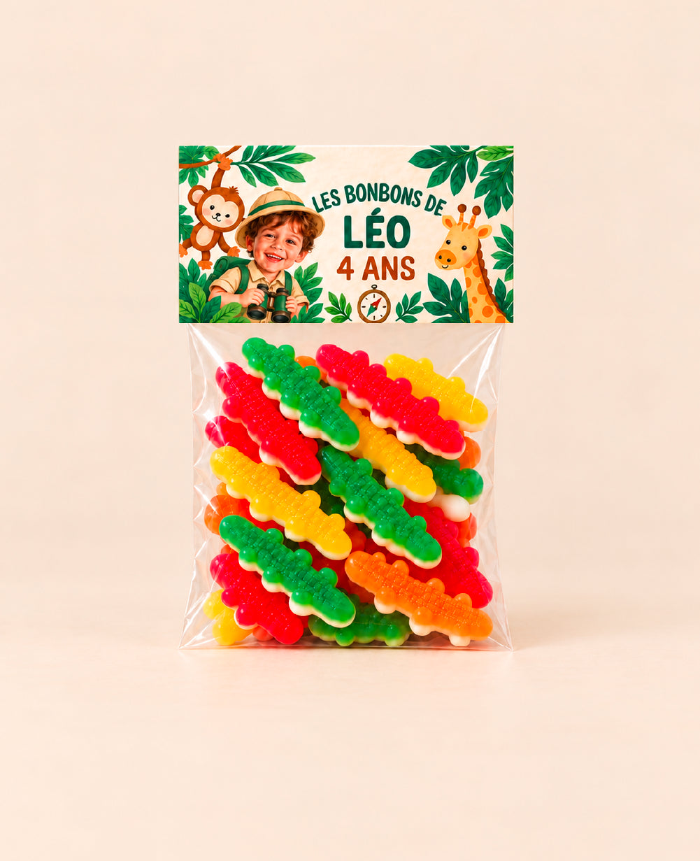 Sachets de bonbons personnalisés avec photo – Anniversaire enfant