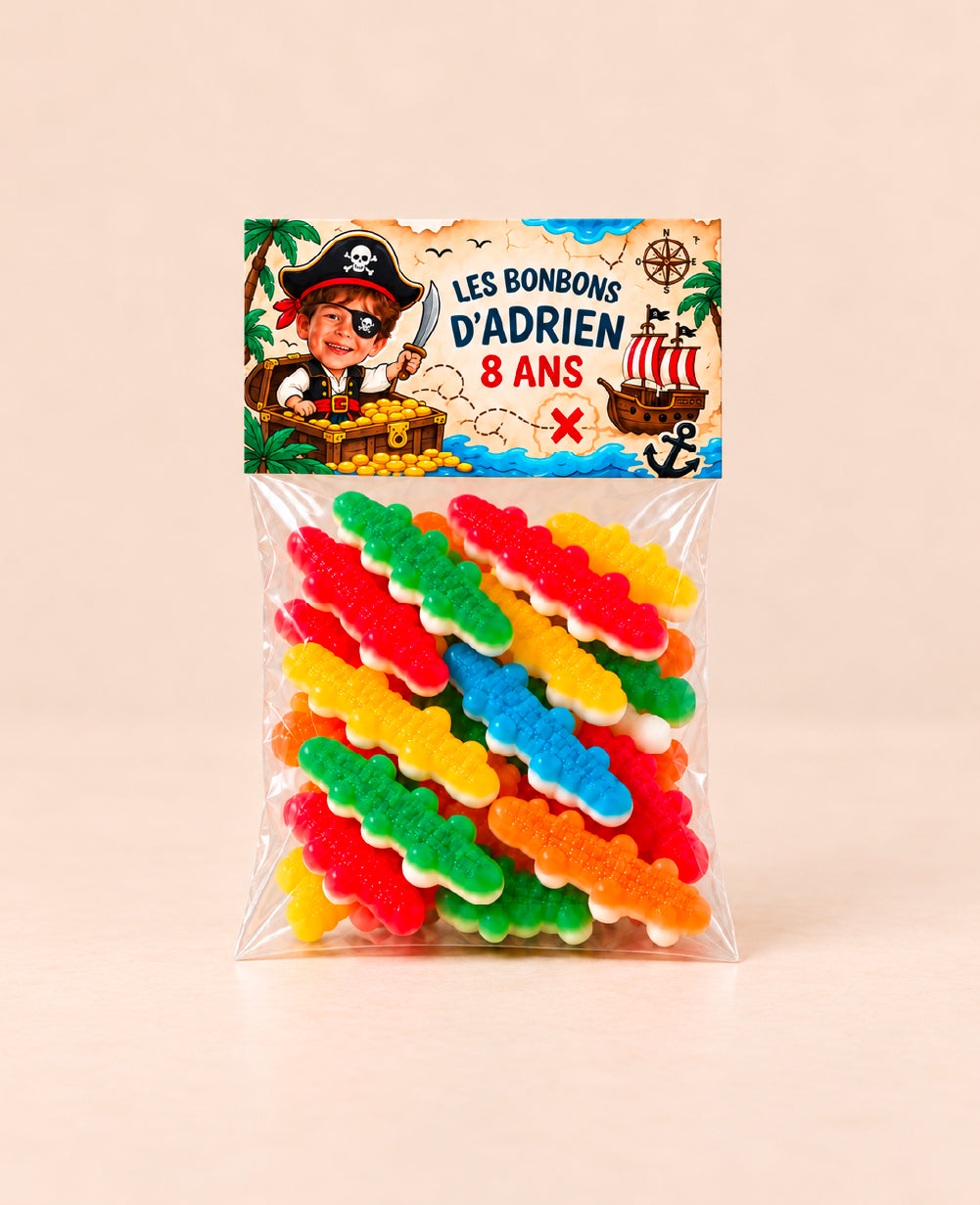 Sachets de bonbons personnalisés avec photo – Anniversaire enfant