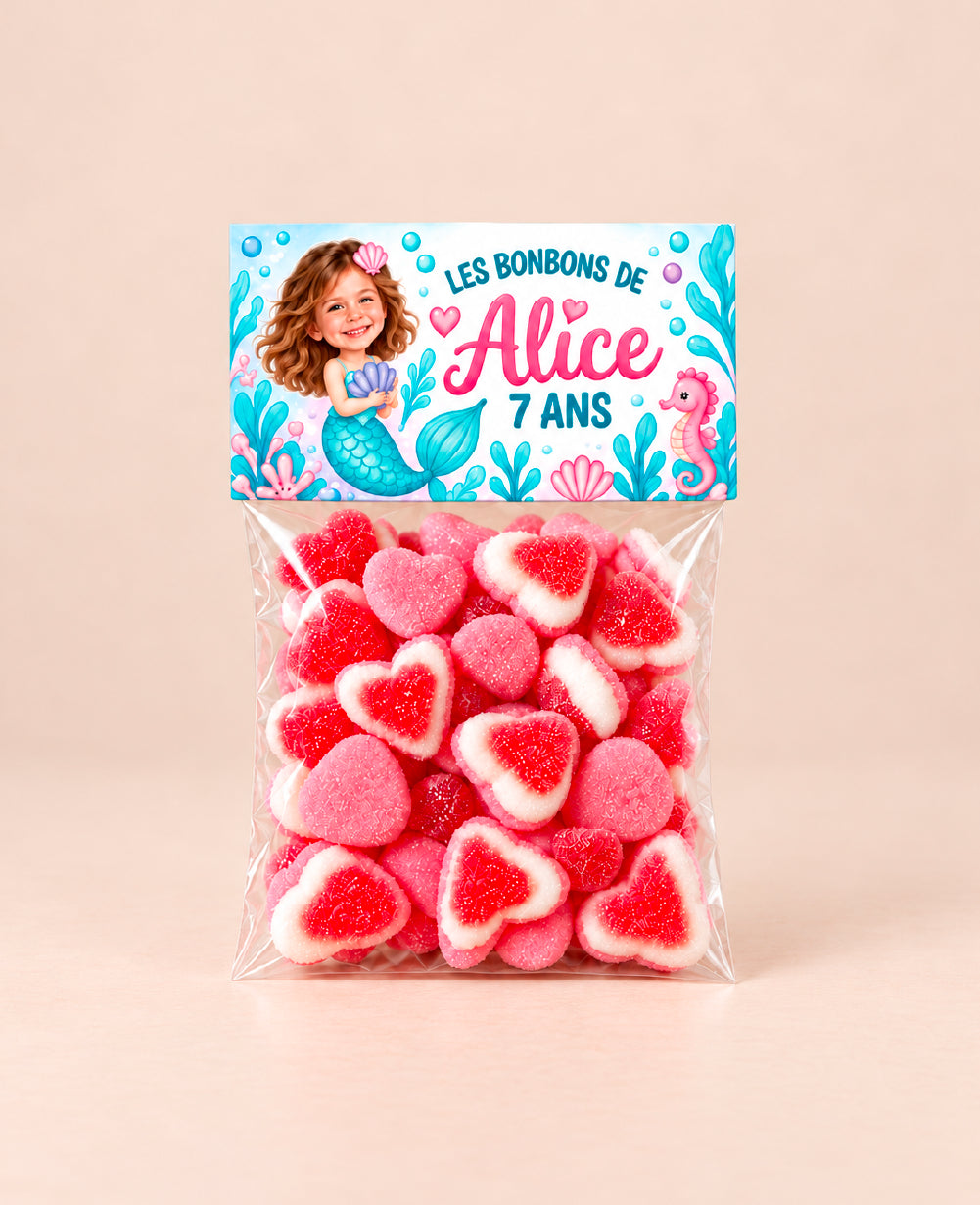Sachets de bonbons personnalisés avec photo – Anniversaire enfant